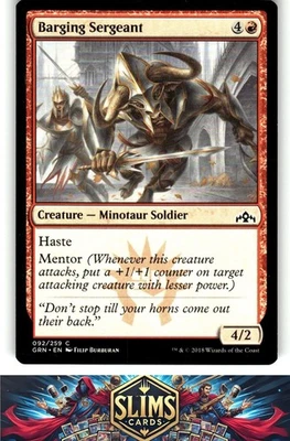 Magic the Gathering MTG Guilds of Ravnica Barging Sergeant #92 Buy 2 Get 1 - Image 1 of 2