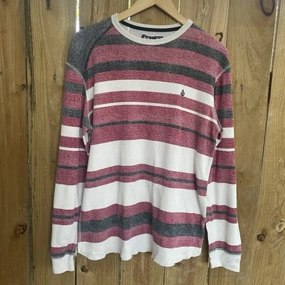Vintage Y2K Volcom Thermal Striped Long Sleeve L Shirt - Image 1 of 4
