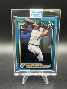 Nick Kurtz 2024 Bowman Draft cromo #BDC-56 1er refractor azul cielo radiocontrol novato - Imagen 1 de 2
