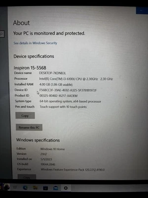 Laptop Dell Inspiron 15-5568 15.6" 2 en 1, I3-6100U, 4GB RAM, Foto 1 de 4