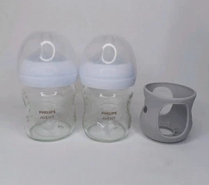 Phillips Avent 4 Oz. Glass Baby Bottle Set Of 2 Bottles - Picture 1 of 19
