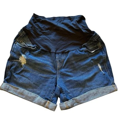 Old Navy Maternity Women's Stretch Panel Denim Shorts Sz 6 - Image 1 of 4