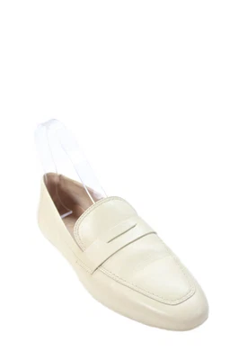 Stuart Weitzman Womens Slip On Round Toe Loafers White Leather Size 7AA - Image 1 of 4