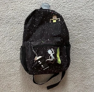Rick and Morty Book Bag Backpack All Over Print Bioworld 2017 Adult Swim Black - Picture 1 of 7