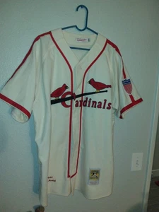 Authentic Mitchell & Ness 1944 St. Louis Cardinals Stan Musial Jersey Sz 52 XXL  - Picture 1 of 8
