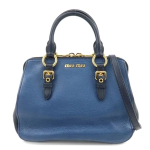 Miu Miu Madras 2-Wege Tasche Handtasche Schultertasche blau RL0058 echt gebraucht kostenloser Versand - Bild 1 von 24