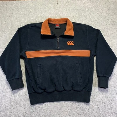 Vintage Canterbury of New Zealand Pullover Size Large Black 1/4 Zip Sweatshirt - Image 1 of 4