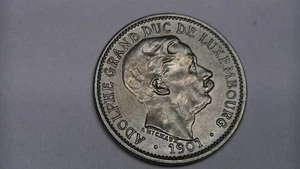 1901 10 CENTIMES LUXEMBOURG GRAND DUKE ADOLPHE 1 YEAR COIN UNCIRCULATED - Picture 1 of 17