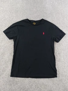 Polo Ralph Lauren Medium Mens Custon Slim Fit Short Sleeve T-Shirt Black Cotton - Picture 1 of 10