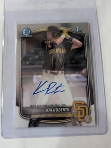 2025 Bowman Chrome Kai Roberts Auto 1st Prospect #CPA-KR Padres - Bild 1 von 4