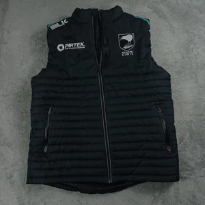 New Zeland Kiwis Vest Mens Large Black Full Zip Logo Pockets Rugby - Picture 1 of 9