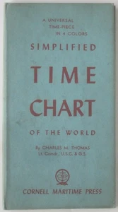 Lt. Cmdr. Thomas 1943 SIMPLIFIED TIME CHART OF THE WORLD Plotting WW2 Locations - Foto 1 di 10