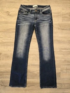 BKE Stella Boot Cut Jeans Womens 28x33 Blue Slim Fit Low Rise Dark Wash Denim - Picture 1 of 14