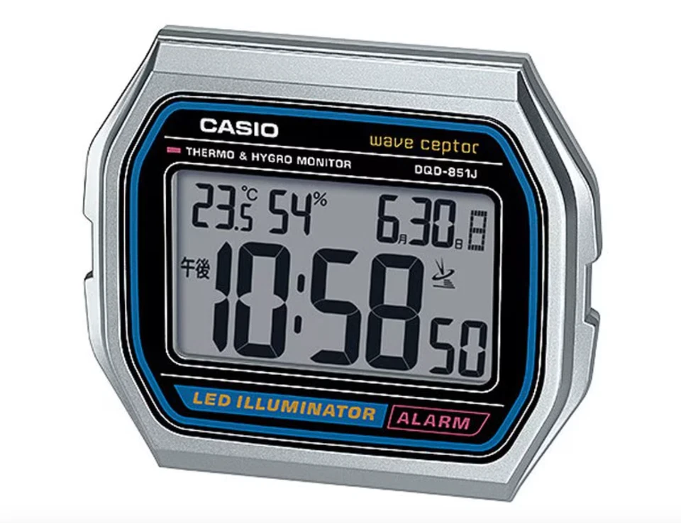 NEW CASIO WAVE CEPTOR A158WA electric wave alarm clock DQD-851J-8JF Japan - Image 1 of 4