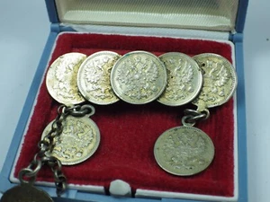 Antique Russian Imperial Silver Brooch 5 Kopeck Kopek 8 Coin 1870 1816 1905 etc. - Picture 1 of 10
