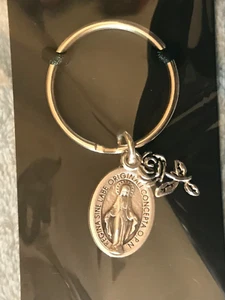 Beautiful Immaculate Conception w/Rose Keychain - Great for everyday! - NEW! - Picture 1 of 2