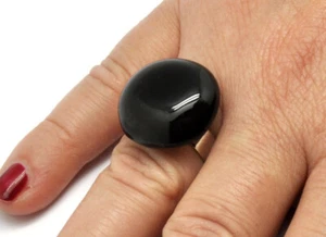 Anillo Cerámica Pequeña Modelo Negro - Imagen 1 de 2
