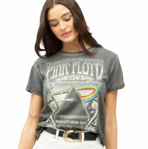 Pink Floyd Ladies T-shirt Carnegie Acid Wash Fashion Black Sizes S - XL Official - Picture 1 of 5