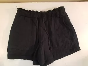 Gap Drawstring Waist Gauze Shorts Beach Womens XS Black Pockets Elastic Read - Picture 1 of 9
