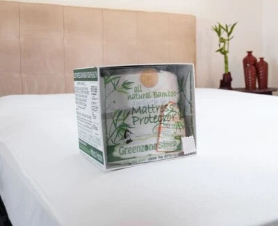 НОВЫЙ! 100% натуральный бамбук махровый водонепроницаемый протектор для матраса - KING - Изображение 1 из 2