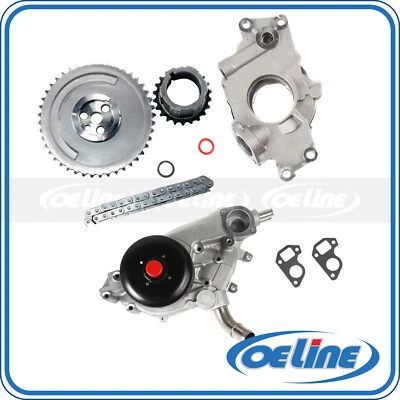 Kit de cadena de distribución bomba de aceite de agua compatible con 97-06 Chevrolet GMC Cadillac 4.8 5.3 6.0 Foto 1 de 4