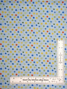 Debbie Mumm Fabric Baby Nursery Polka Dot Blue Cotton SSI Cotton By Yard - Picture 1 of 1