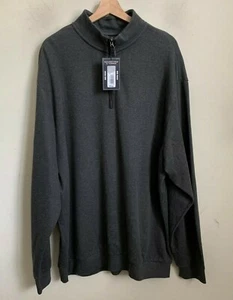 Roundtree Yorke Shirt Pullover anthrazit gerippt 1/4 Zip seidig lackiert / 2 Größen NEU - Bild 1 von 7