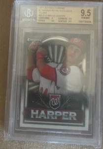 2011 Bowman Chrome REFRACTOR #BCE1 Bryce Harper RC SILVER SP BGS 9.5 GEM MINT - Picture 1 of 2