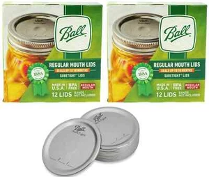 2 Boxes Ball Kerr Regular Mouth Suretight Jar Lids 24 LIDS (Bands Not Included) - Picture 1 of 1