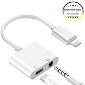 2-in-1 Audio-Adapter für Apple iPhone – Klinke 3,5 mm & Apple – Weißer Splitter - Bild 1 von 5
