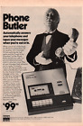 Phone Butler Answering Machine 70s Vintage Black and White Print Ad Wall Art