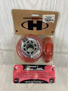 NEW. Hyper Hockey Wheels Assault G Inline Hockey INDOOR  76mm/76A RED WHEELS - Picture 1 of 7