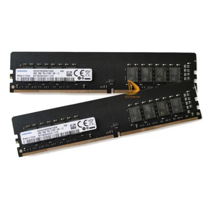 Samsung 2x 16GB 2RX8 PC4-2133P DDR4 17000MHz 288Pin UDIMM Desktop Memory RAM - Image 1 of 4