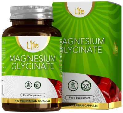 L1FE NUTRITION Magnesium Glycinate Vegan Capsules | 1000mg Per Serving | UK Made Energy Support