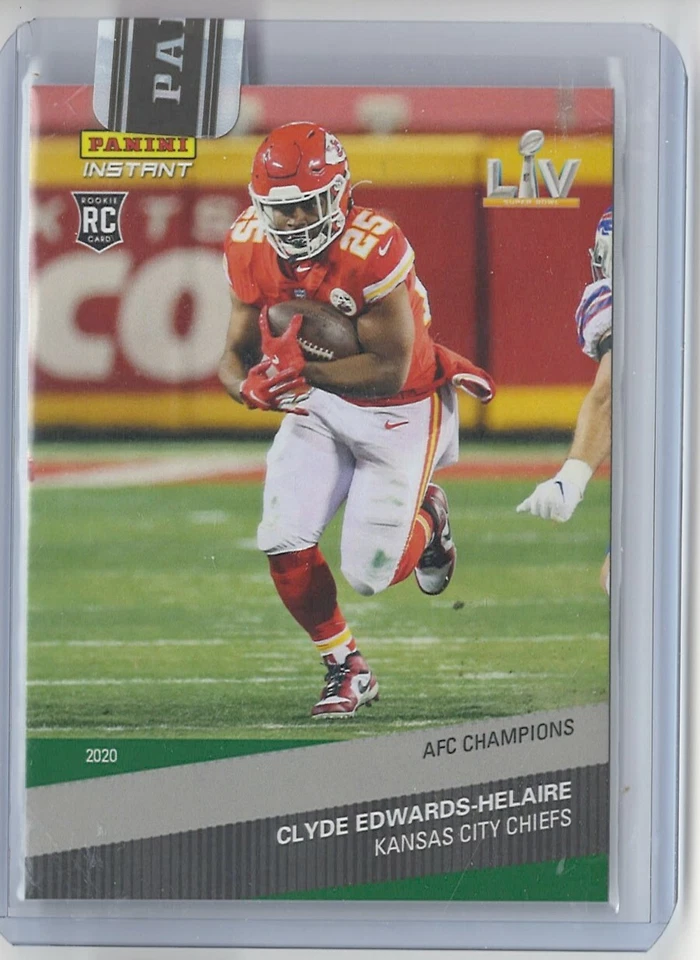 CLYDE EDWARDS-HELAIRE RC SSP 2020 Panini Instant Green 3/5 ROOKIE CHIEFS #238 - Image 1 of 2