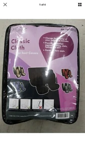 FH Group FH-FB102112 Classic Cloth Car Seat Covers Black color Fit Most Car - Picture 1 of 3