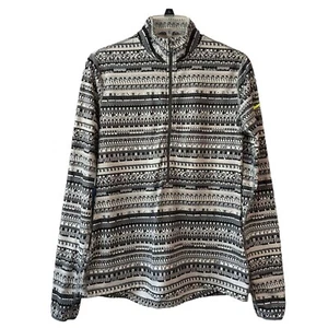 Nike Pro Dri-Fit Aztec Print Half Zip Pull Over Thumbholes Swoosh Logo Sz. L - Picture 1 of 13