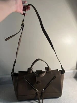 Alberta Di Canio Tan Leather Satchel Handbag Shoulder Bag Made In Italy  - Image 1 of 4