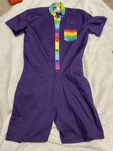 Romper Jack Mens Collared Button Shorts Size Large Purple Festival Summer NWT - Picture 1 of 12