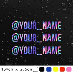 3x INSTAGRAM NOME PERSONALIZZATO ADESIVO AUTO DECALCOMANIA VINILE HOLO NEO CROMATO JDM - Foto 1 di 4