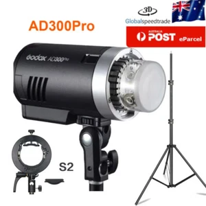 Godox AD300Pro 300Ws TTL HSS Outdoor Flash Strobe + S2 Bracket + Light Stand - Picture 1 of 20