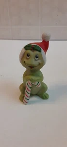 Lefton Navidad Vintage Rana Papá Noel con Bastón de Caramelo Santa Sombrero Estatuilla - Imagen 1 de 2
