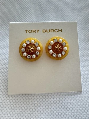 Pendiente Tory Burch Roxanne pequeño botón en amarillo. Muy bonito 😍 ¡Nuevo! Foto 1 de 4
