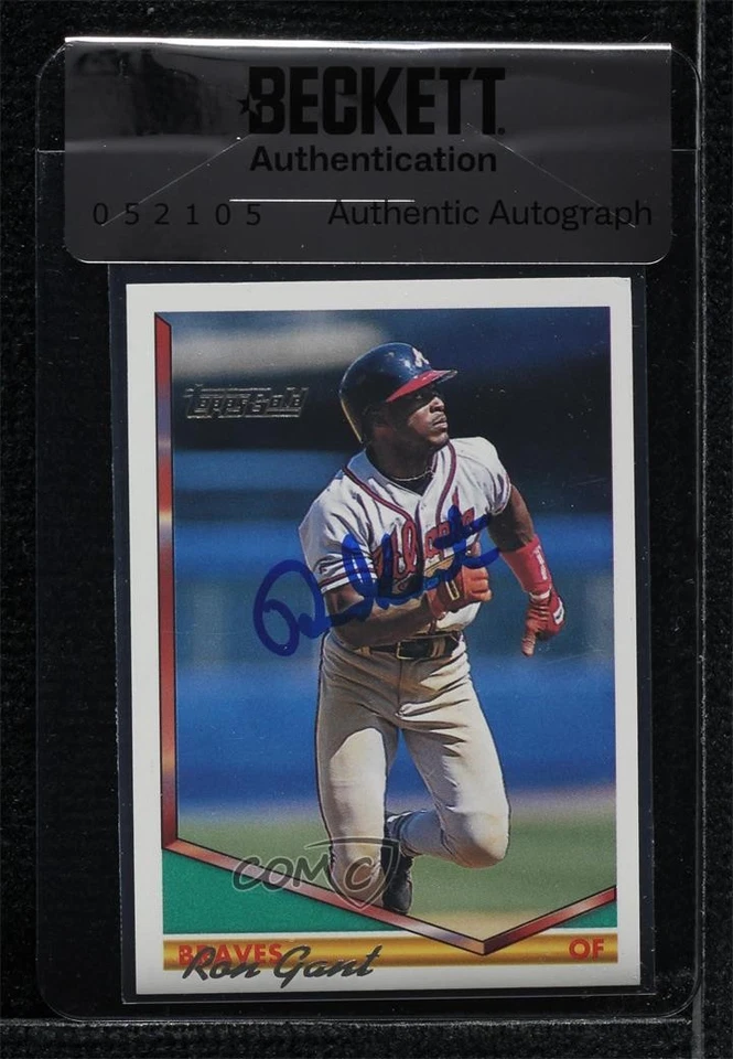 BAS 1994 Topps Gold Ron Gant #166 Seal of Authenticity Auto - Image 1 of 2