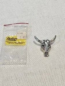 Bull Head Longhorn Western Silver Rodeo Cowboy Bolo Tie , Vintage 1983 - Picture 1 of 5
