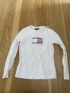 Tommy Hilfiger White Long Sleeved Top Age 10 Years - Picture 1 of 7