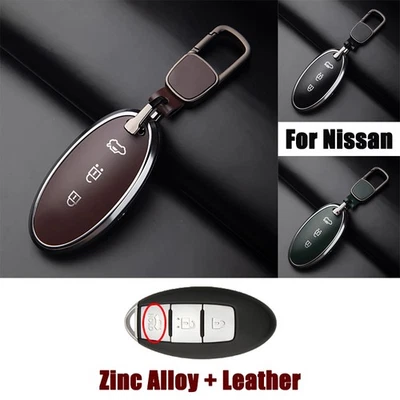 Funda para llave de coche de cuero de aleación de zinc para Nissan Pathfinder Rogue Titan Qashqai Foto 1 de 4