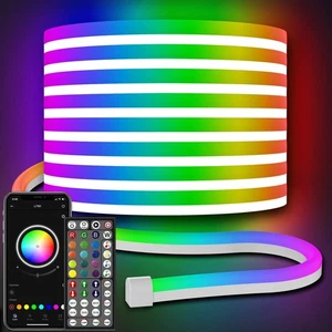 RGB Neon Rope Lights 32.8Ft, App/Remote Control, Music Sync, Outdoor IP65, Fl... - Picture 1 of 7