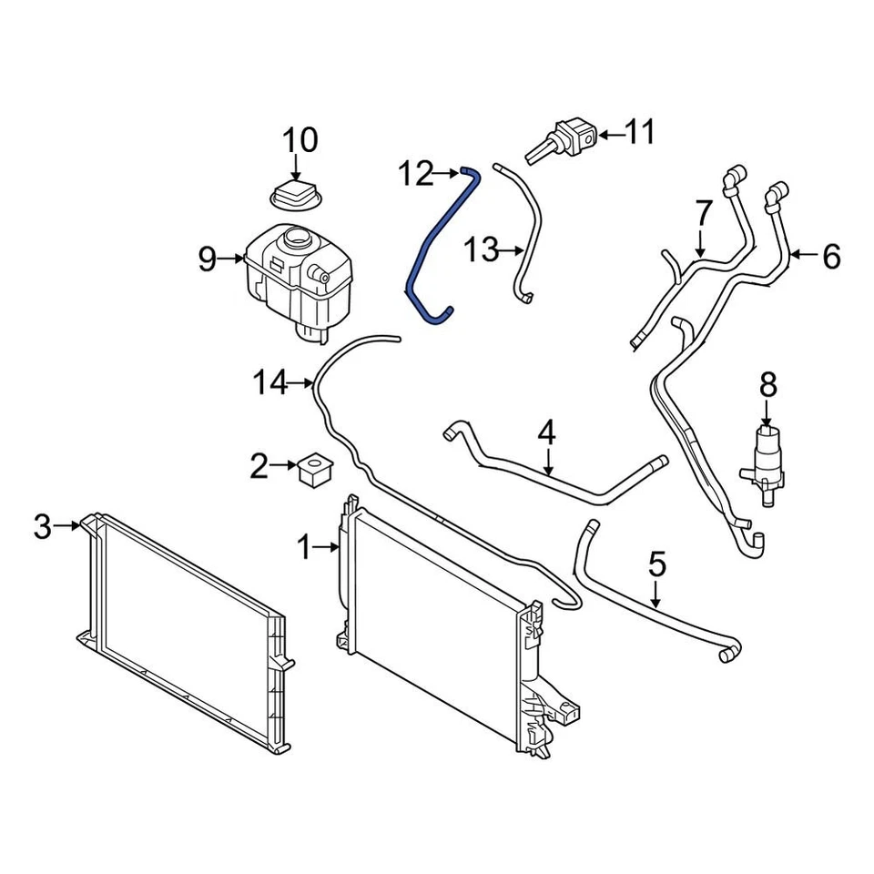 For Volvo XC90 2005-2011 Volvo 30723039 Engine Coolant Overflow Hose Foto 1 de 1
