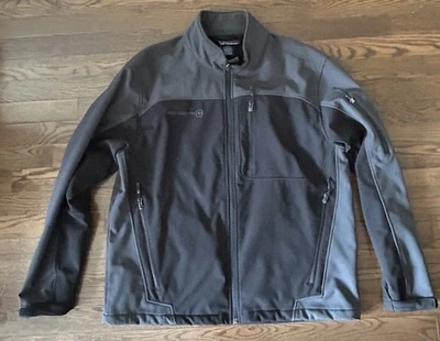 Free Country Softshell Jacket Mens Large Black Gray Full Zip Pockets Outerwear - Image 1 of 4